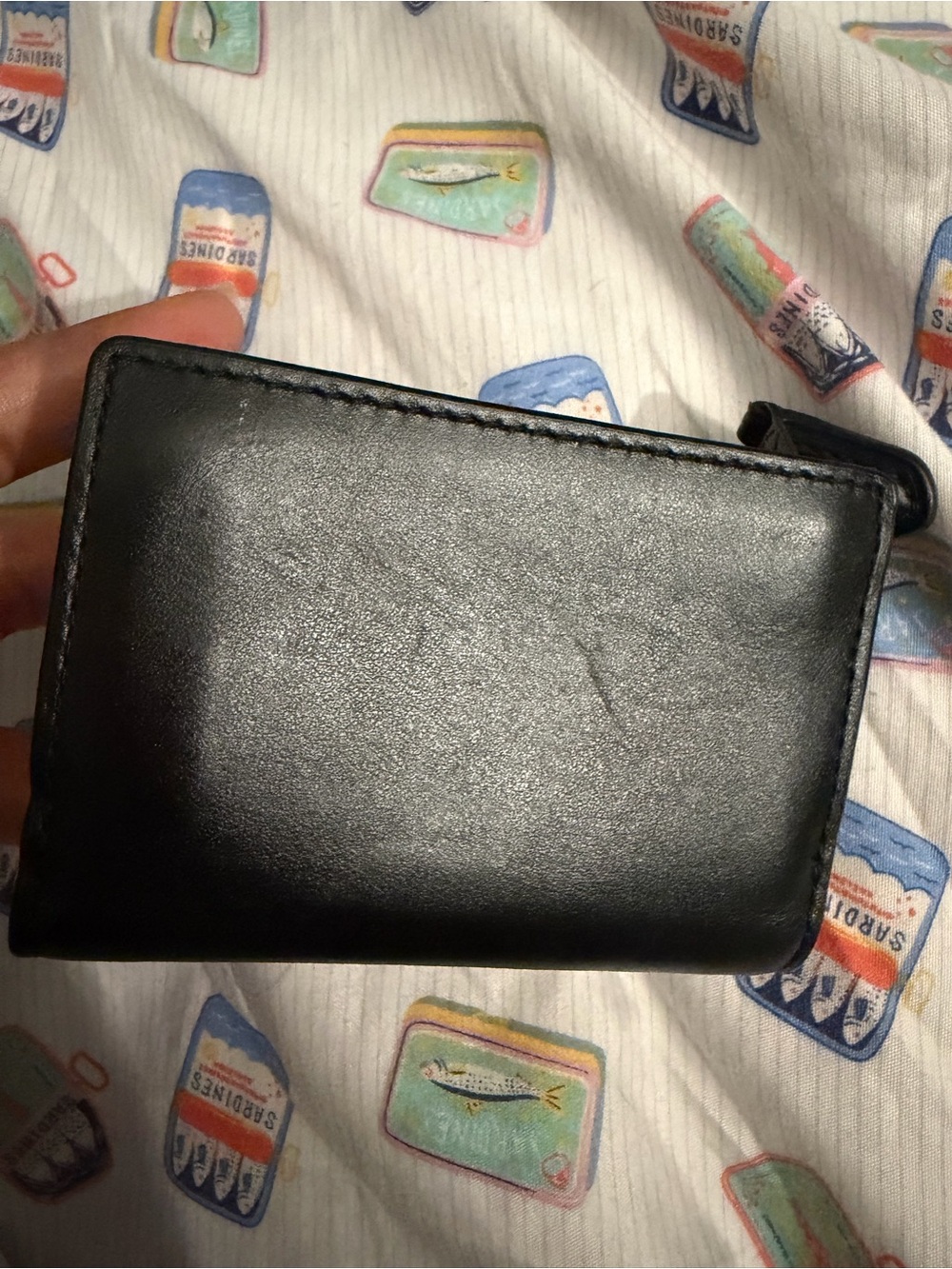 Coach Black Leather Trifold Wallet with Embossed Logo - Picture 5 of 11
